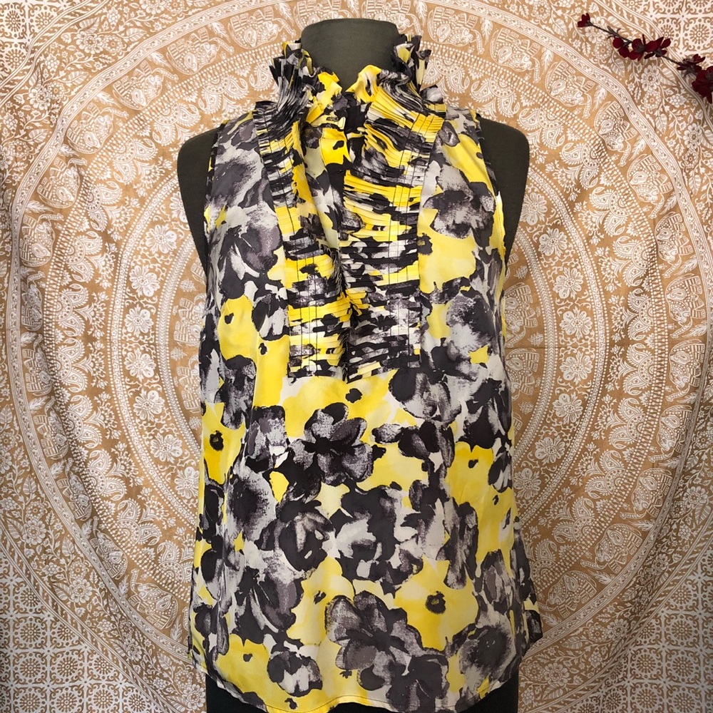 Silk Ruffle Neck Blouse